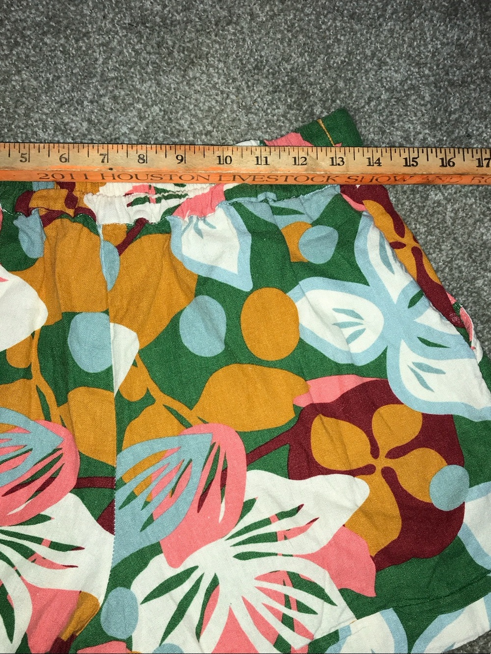 High-Rise Floral Bermuda Shorts in Green/Pink/Gold - Picture 8 of 8